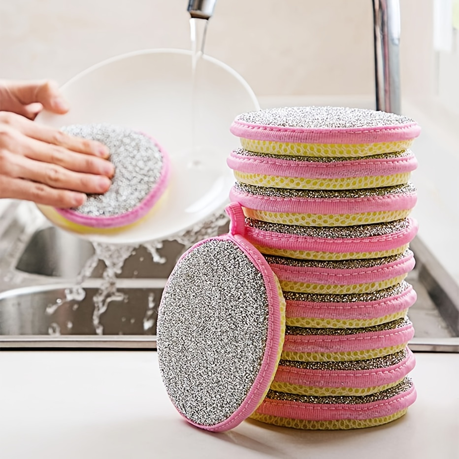 5/10PCS Cleaning Sponge Double Sided Sponge For Dishwashing Scouring Pad  Scrubber Sponges Dish Cloth Kitchen Wash Gadgets Tools