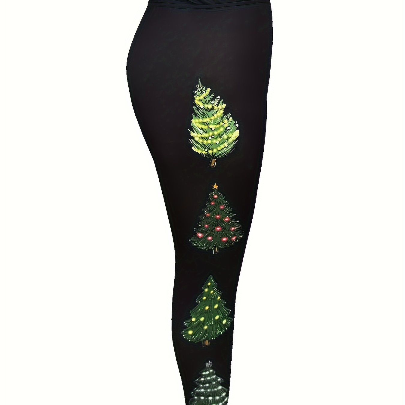 

Christmas Tree Leggings For - Knit , Fit,