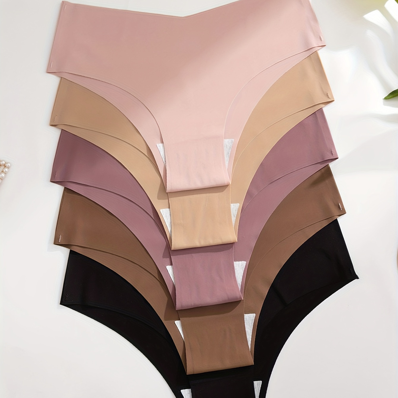 

Slips solides 5 pièces, culottes intimes extensibles, respirantes et confortables, Lingerie et sous-vêtements pour femmes