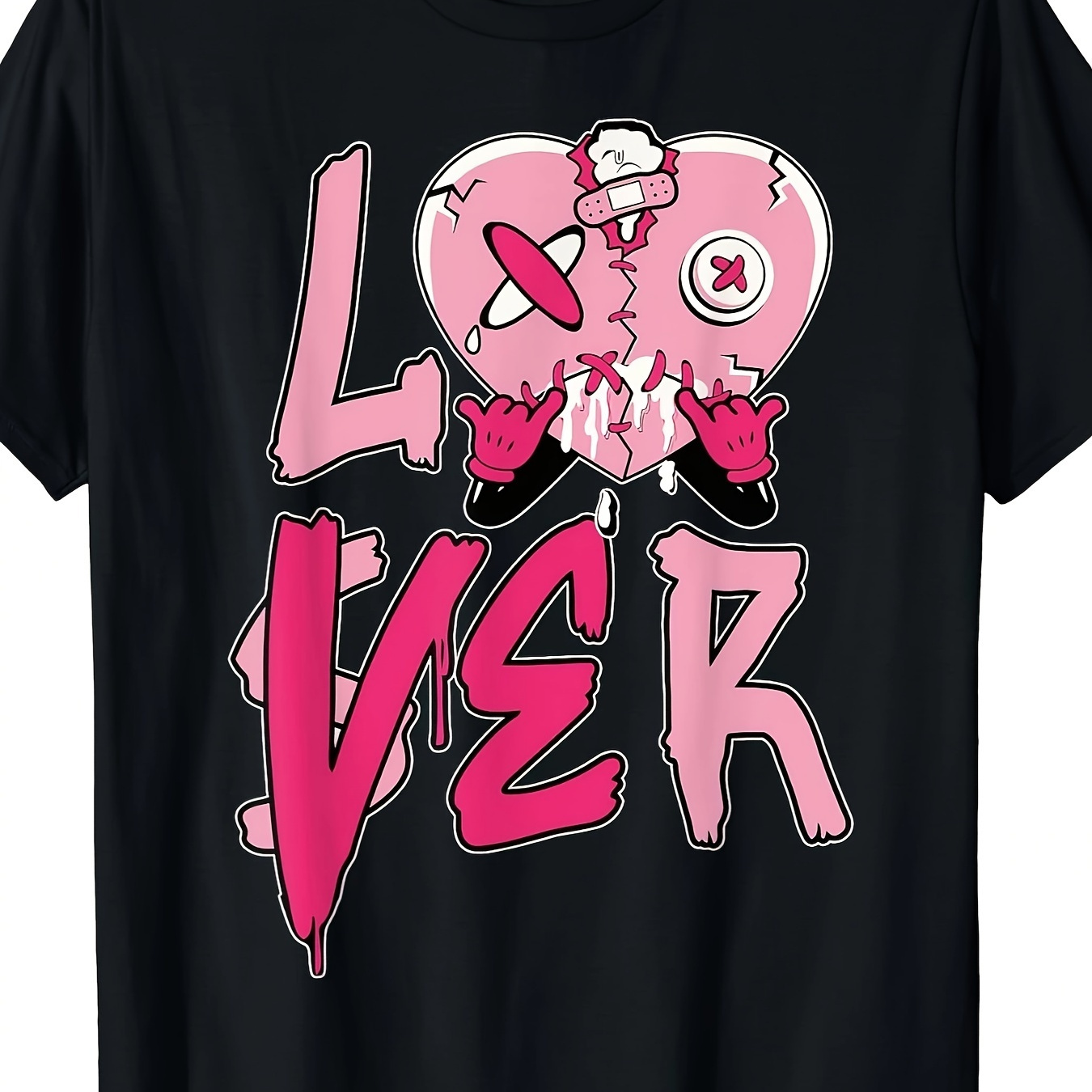 

Pink Pink Drip Heart Matching Tee For Men Women T-shirt 220g