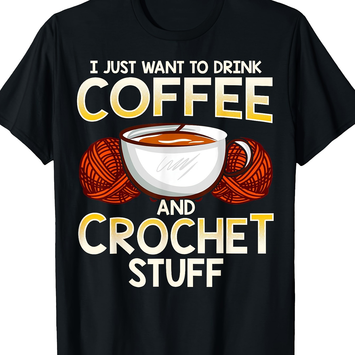 

Crochet Shirt For Coffee And Crocheting Lovers Knitters Cute T-shirt-100% Cotton-220g