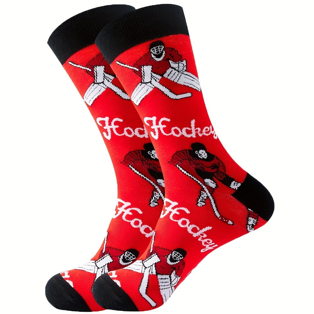 Funny Hockey Gifts for Hockey lovers, Women Men Hockey Socks, Cute Ball Sports Socks for Sports lovers, Unisex Hockey Socks for Men Women Hockey Gifts