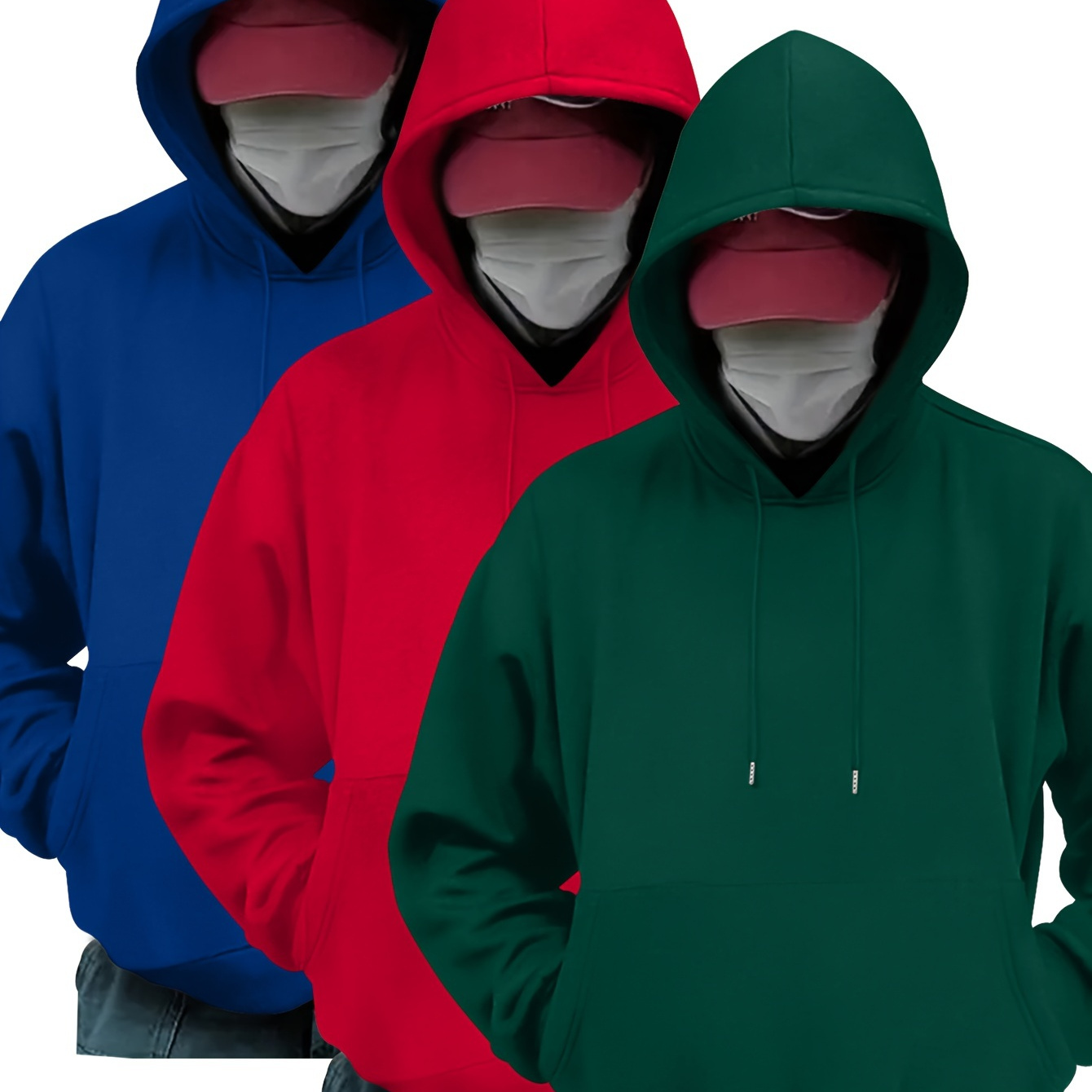 

3 Casual Fashion Sports Trendy Versatile Large Size Men's Hooded Sweatshirt, Plus Size