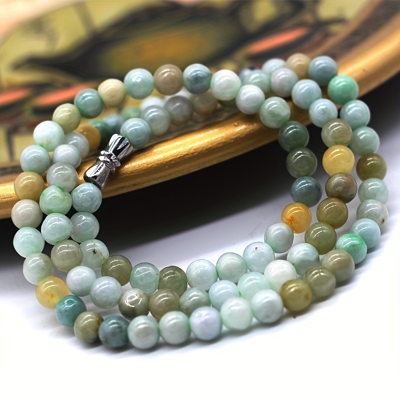 

1pc Natural Jade A Goods Necklace Men And Women Jade Necklace
