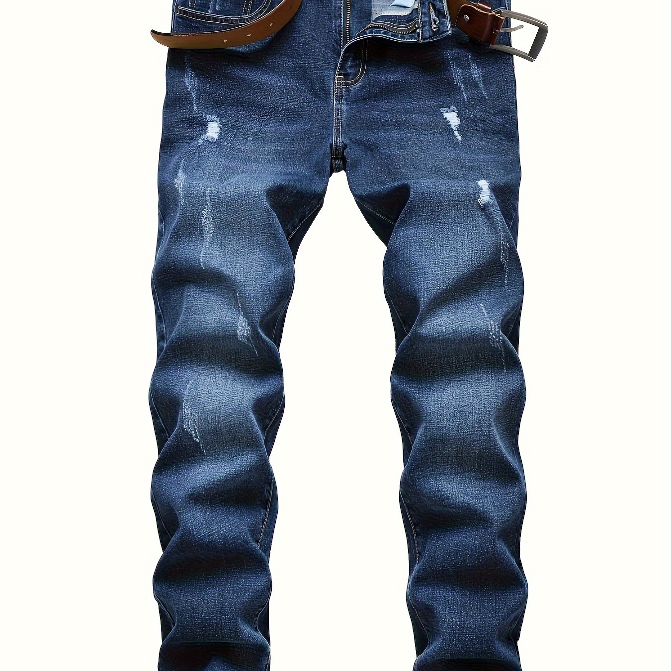 

Men's Straight Leg Distressed Ripped Jeans, Fashion Comfy Denim Pants For Men, Four-season Wear