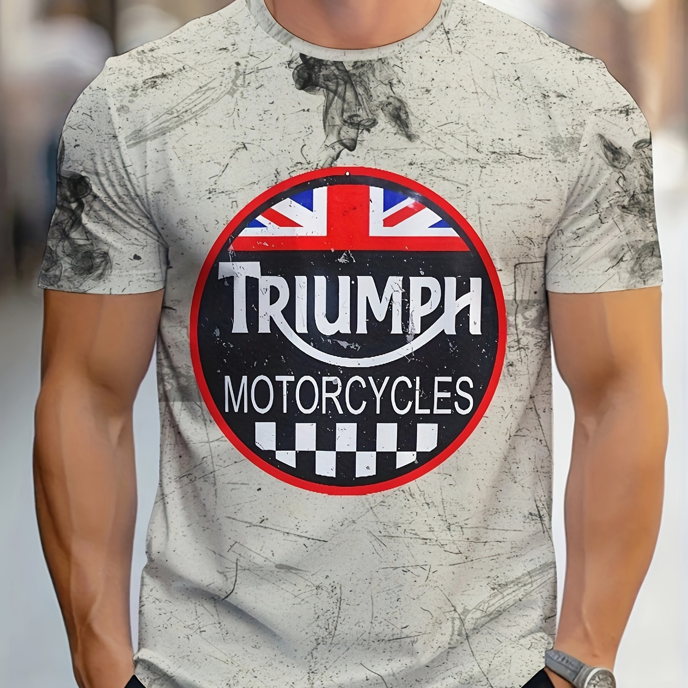 

T-shirt graphique Triumph pour homme, T-shirt à col rond à manches courtes, Vêtements pour homme pour l'été en plein air