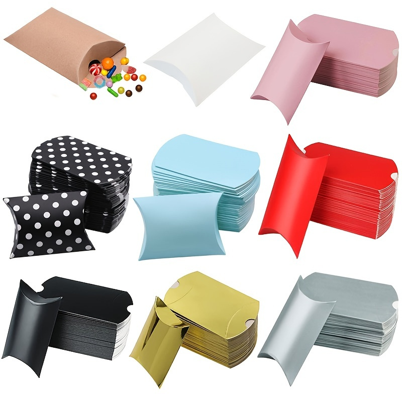 

10pcs Paper Pillow Boxes - Perfect For Candy , Party Favors, & Gifts For Bridal Birthdays, Weddings & Christmas!