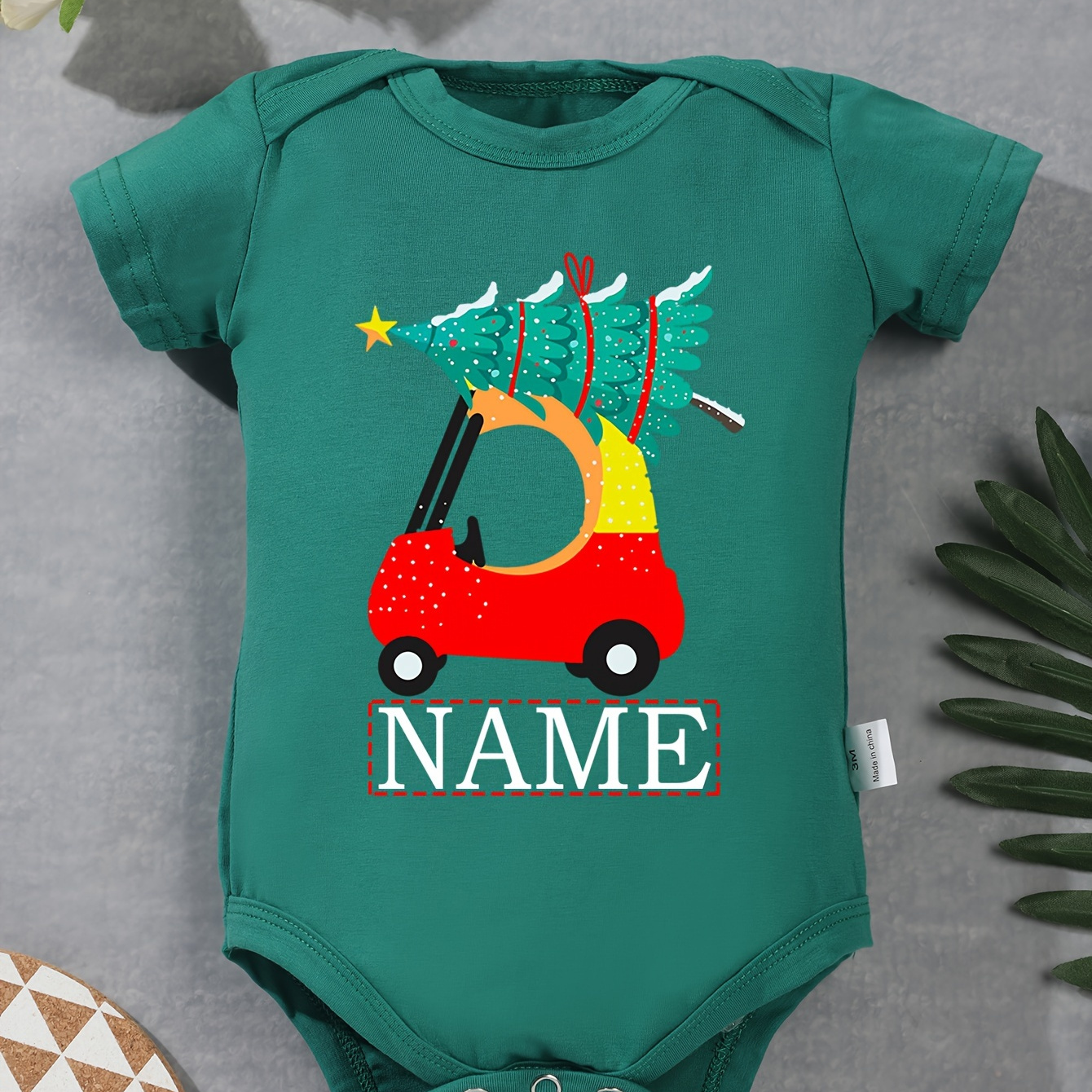 

's -sleeve Bodysuit, "......" Customization & Car Christmas , Round For Toddler & Infant Boys, Clothing