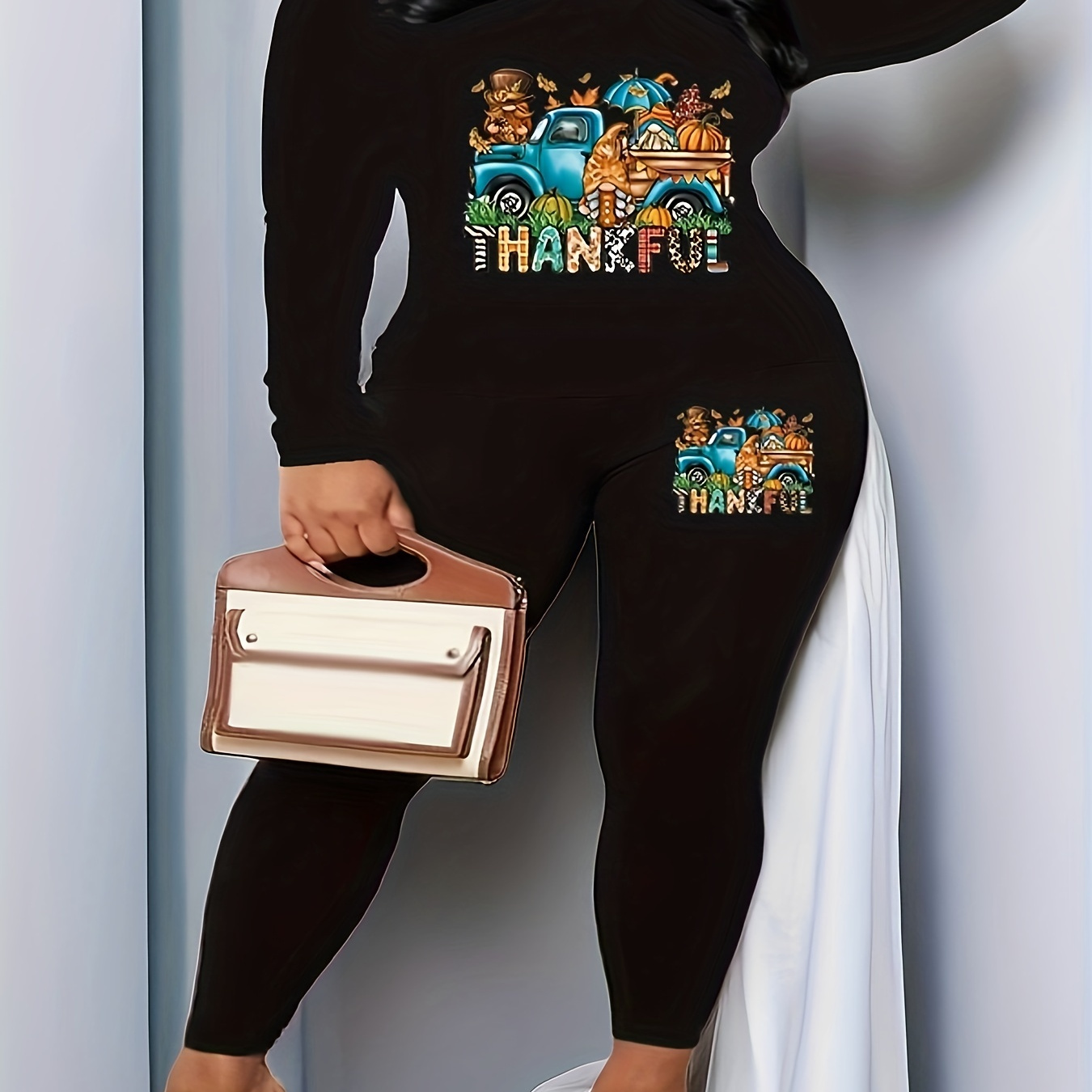  FZVYD Thanksgiving 2 Piece Outfits for Women Plus Size