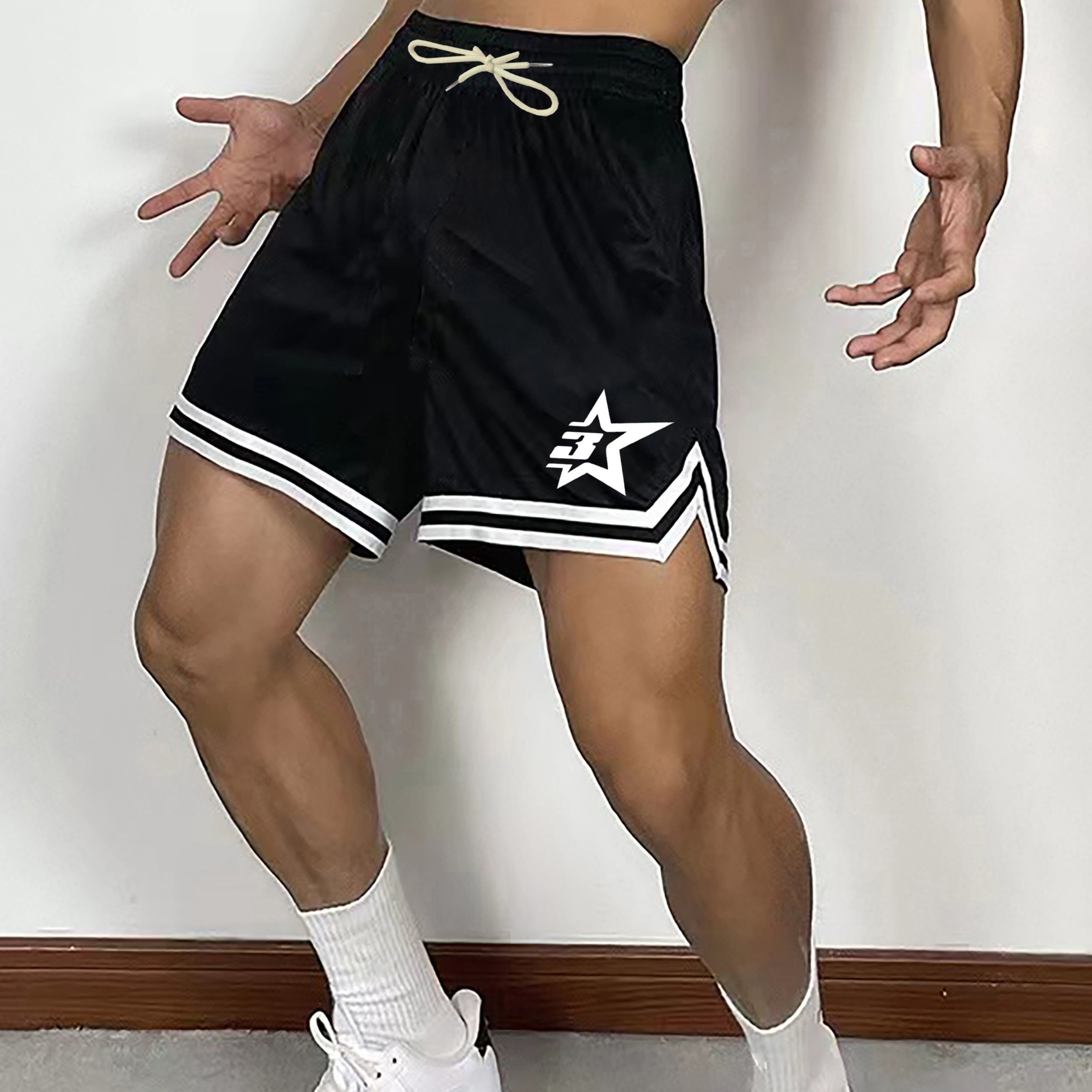 

Star Print Cool Fashion Simple Men's Trend Basketball Sports Shorts