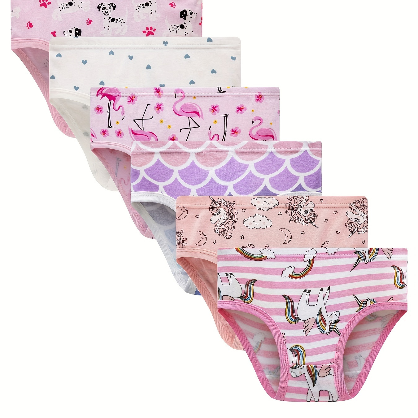 4pcs/pack Girl's Cotton Underwear, Medium Stretch Comfy Briefs, Cute Rabbit  Pattern Lightweight Panties