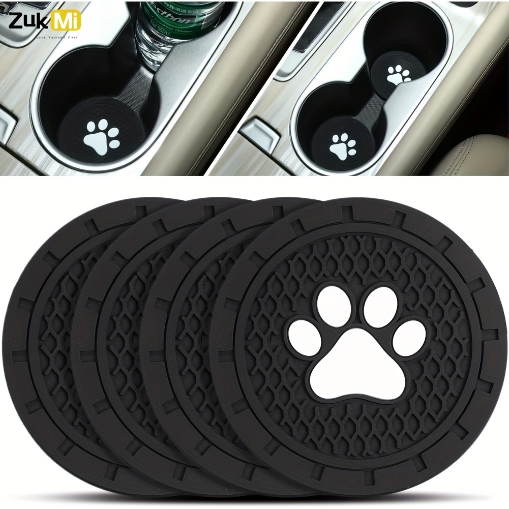 

Zukmi Car Cup Holder Coaster, 4pcs Pvc Paw Car Coaster, Universal Auto Anti Slip Cup Holder Insert Coaster, Car Interior Accessories For Most Cars