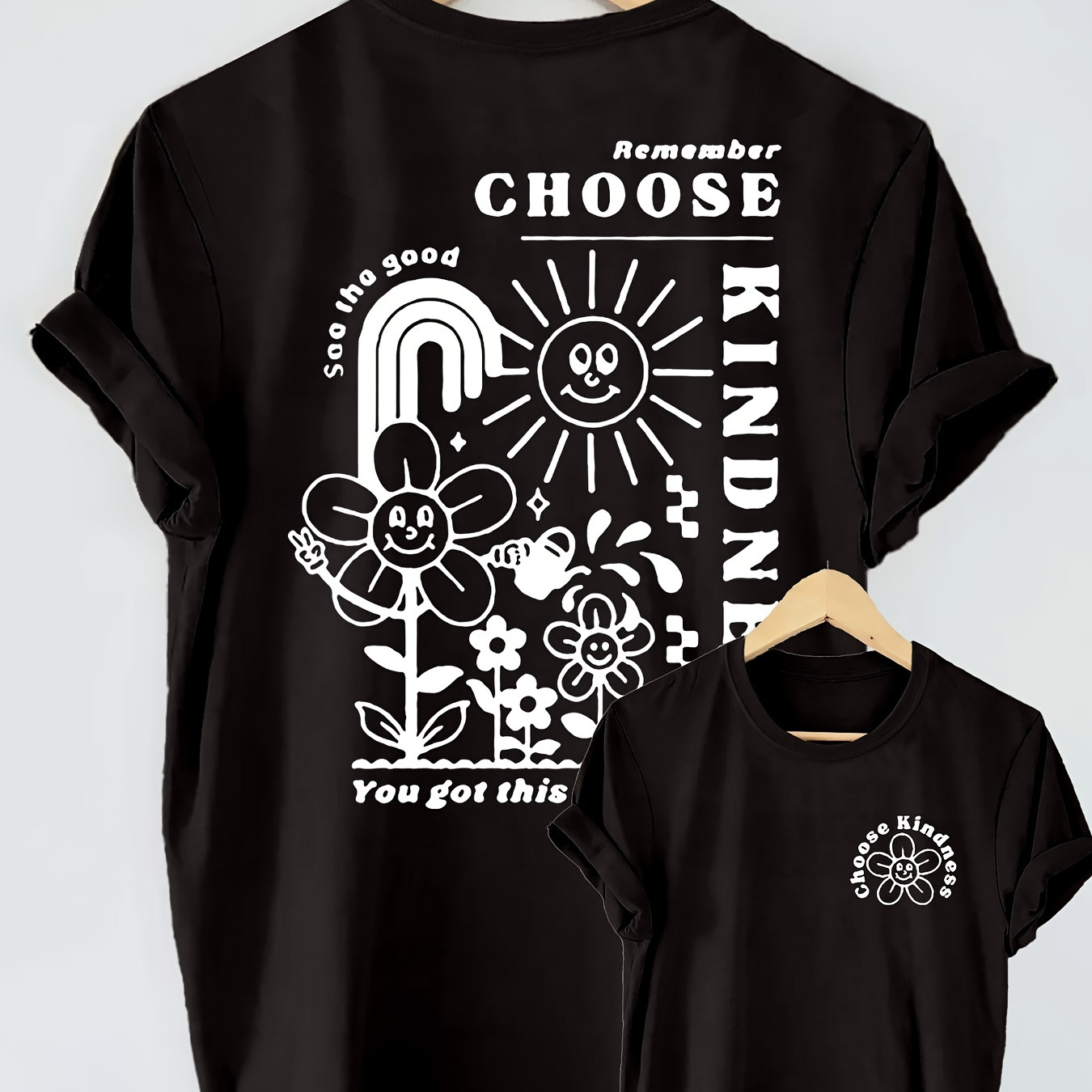 

T-shirt À Imprimé Floral, Haut Décontracté À Manches Courtes Et Col Rond Pour L'été Et Le Printemps, Vêtements Pour Femmes