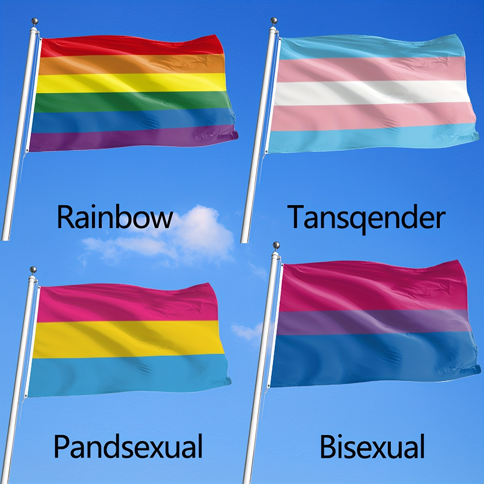Drapeau coloré de la fierté transgenre de 0,9 x 1,5 m, drapeau trans aux  couleurs vives, en polyester, bleu, rose, multicolore, drapeau LGBT,  bannière