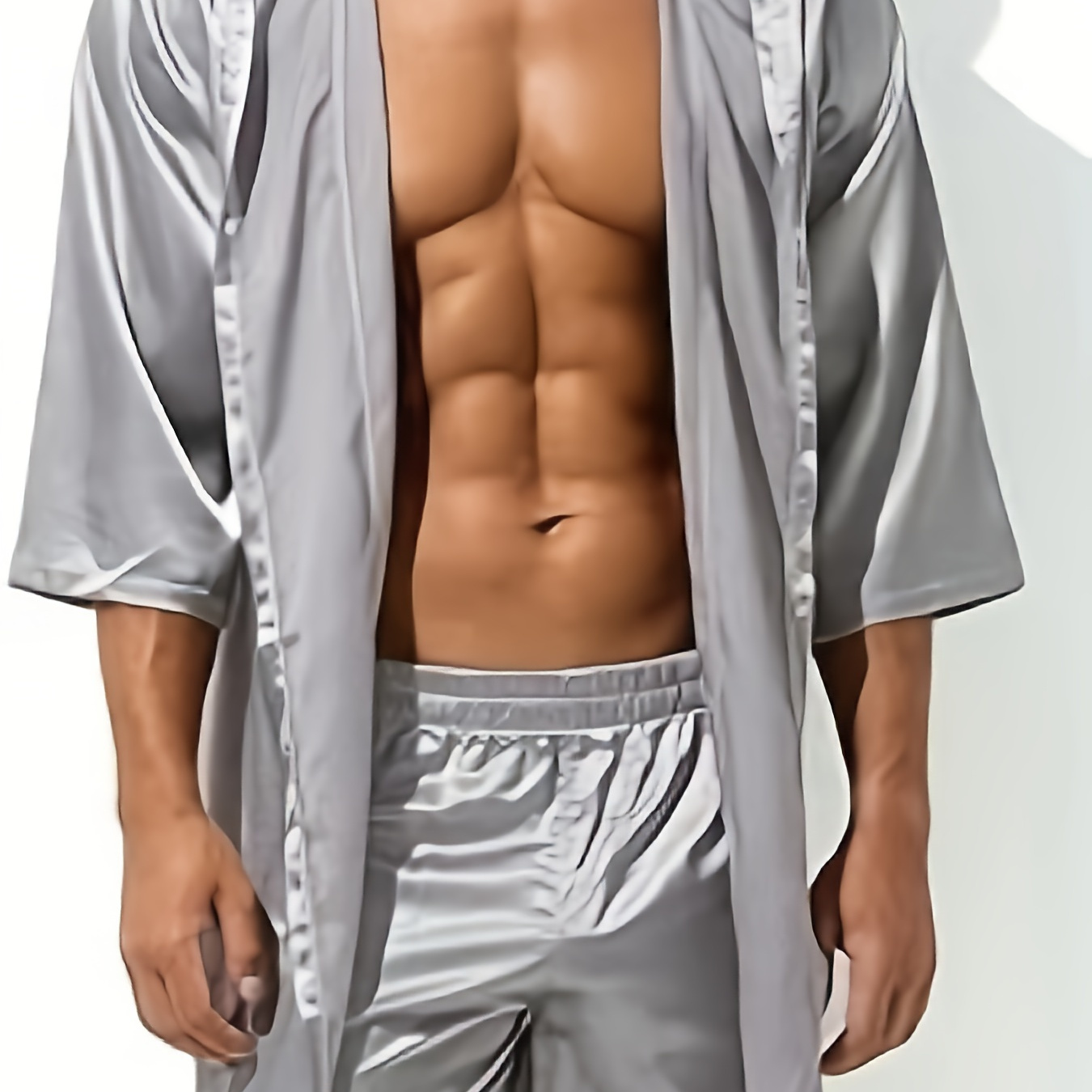 

Men's 2 Pcs Sleepwear Sets, Robe Night Clothes, Men Hooded Pajamas & Shorts