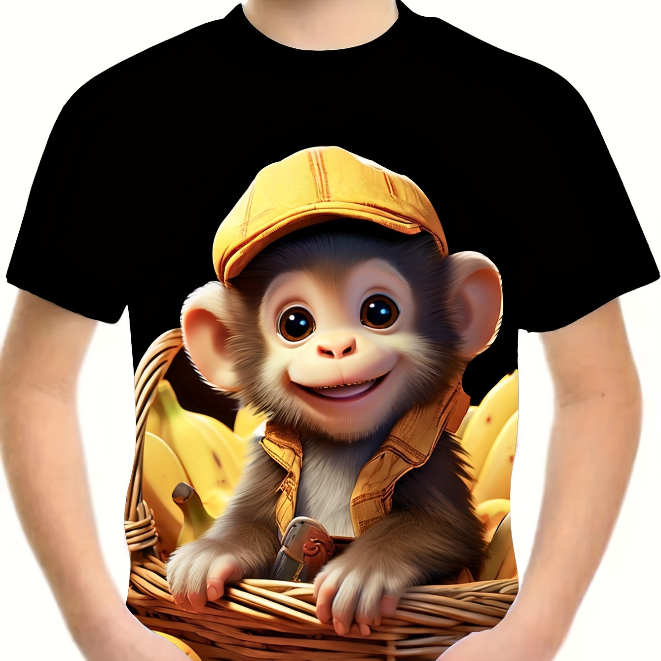 

Cartoon Monkey 3d Print T-shirt, Tees For Boys, Casual Short Sleeve T-shirt For Summer Spring Fall