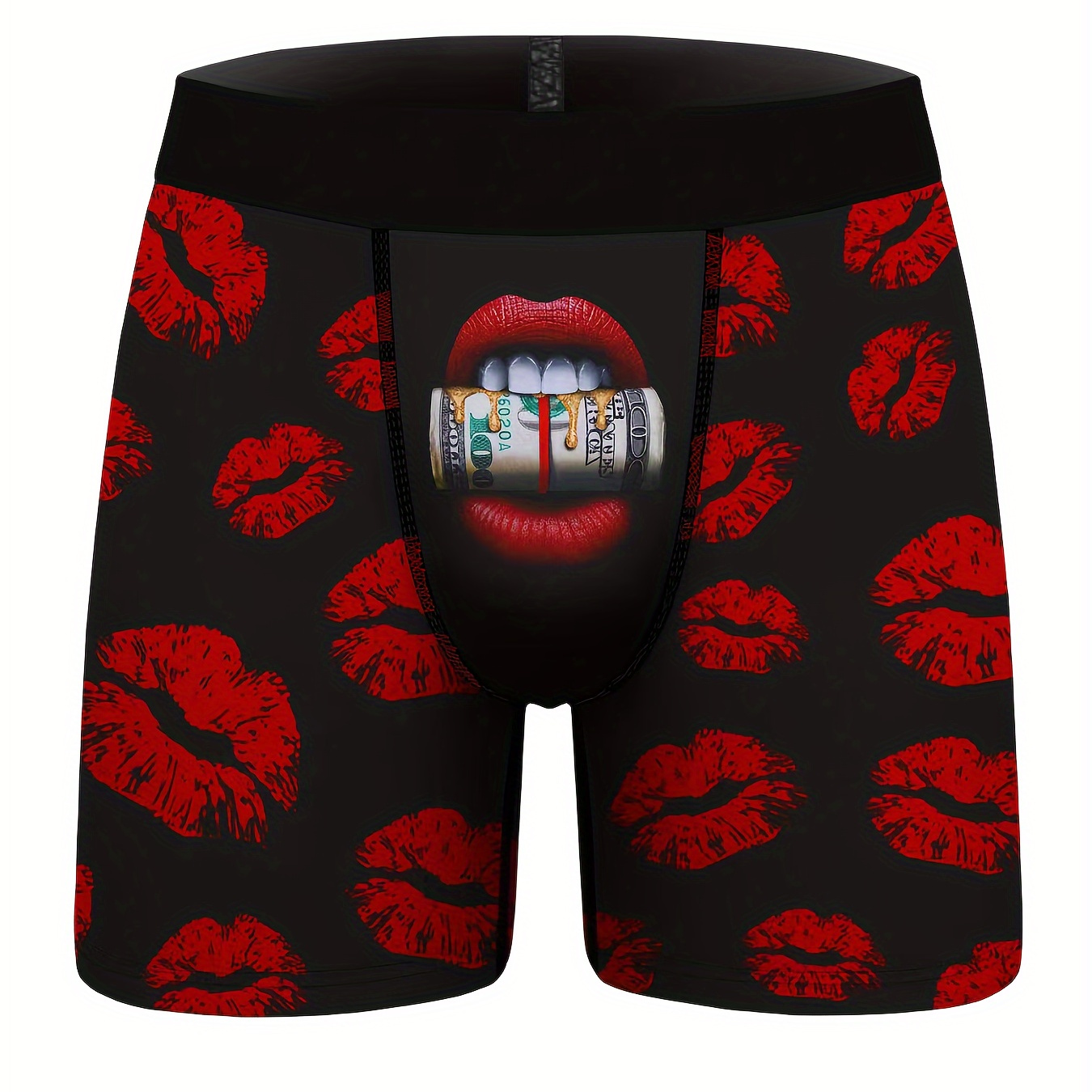 

1pc Men's Underwear Red Lips Print Men's Boxer Briefs