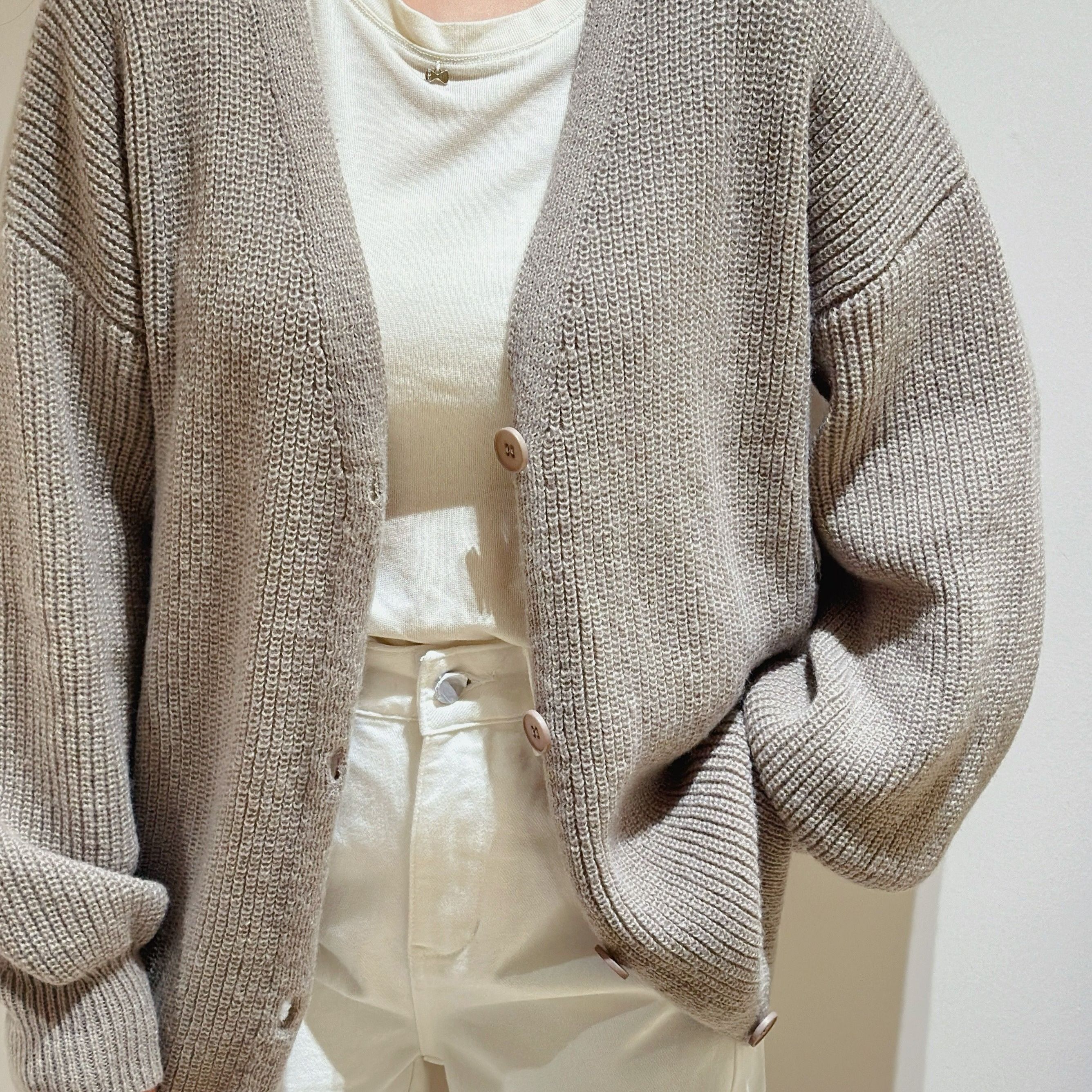 

Button Knit , Drop Shoulder Sweater, Women's Clothing