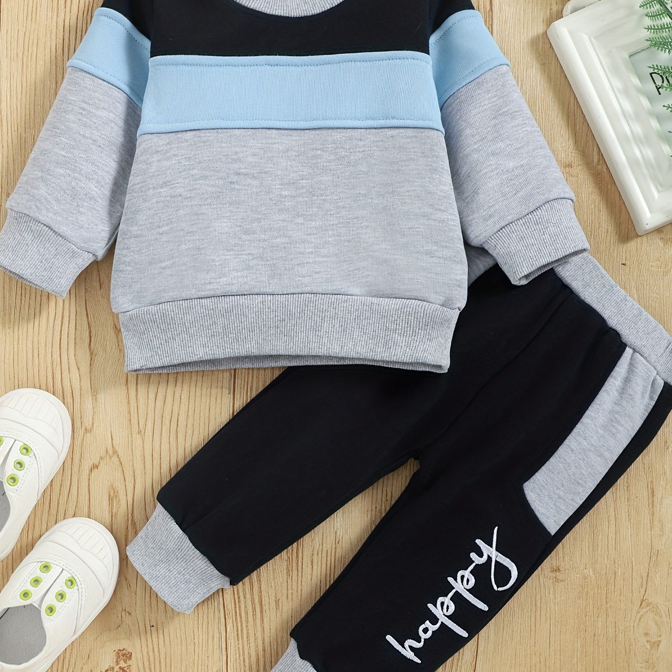 

Baby Boy Casual Cotton 2pcs Outfits Winter Fall Sweatshirt Pants Set For Kids 3 Months-24 Months