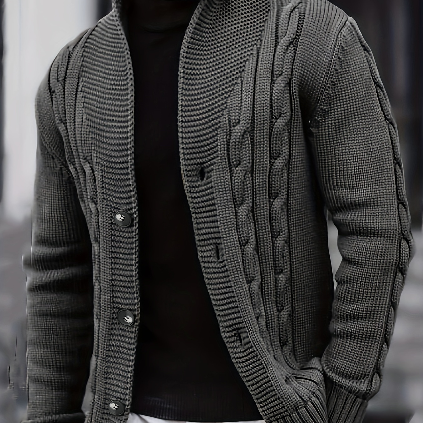 

Cardigan Décontracté pour Homme à Col en V - Tissu Tricoté 100% Acrylique, Couleur Unie, Élasticité Moyenne, Coupe Régulière avec Détails de Boutons pour Automne/Hiver