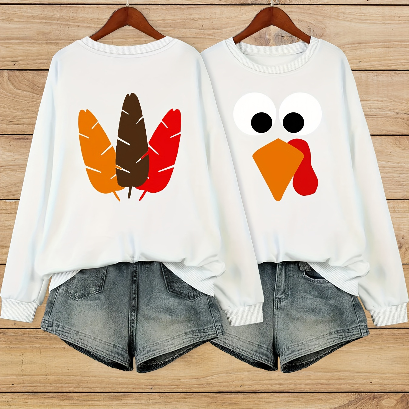 

Women's Turkey Long Sleeve Sweatshirt - , Polyester , - For Fall &