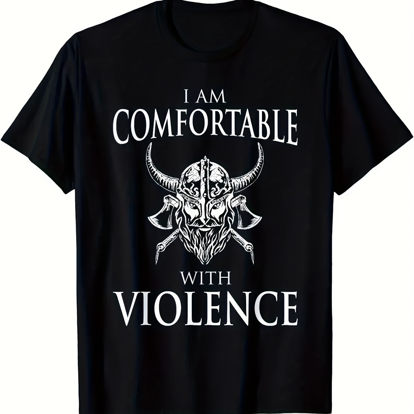 

Funny I Am Comfortable With Violence Gift T-shirt Fashion Casual Summer Tee Crew Neck Short Sleeve T-shirt 220g