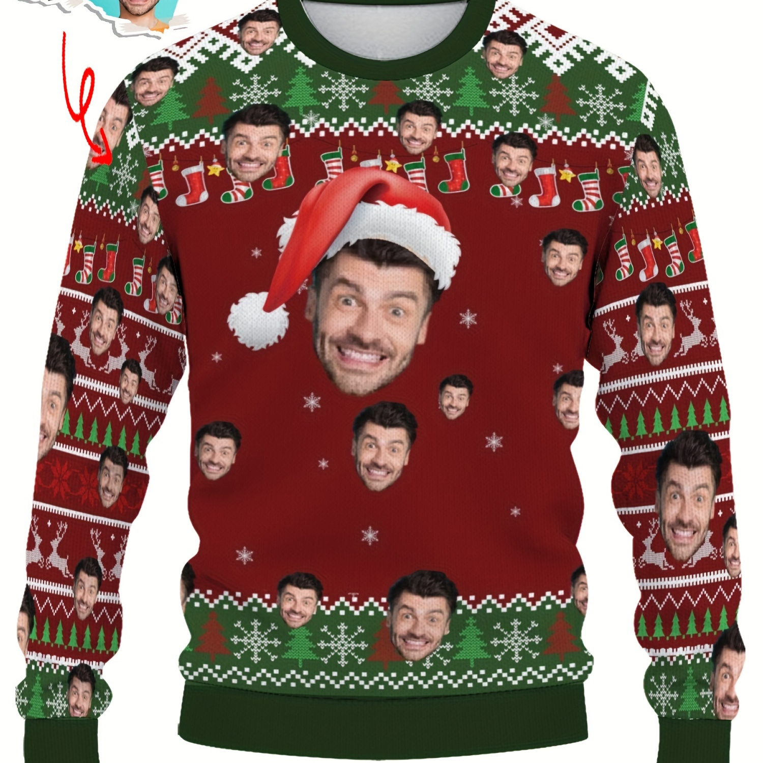 

Christmas Theme Sweatshirt, Men' Long Top, , Personalized