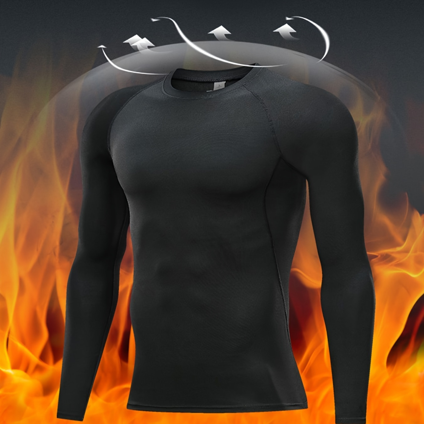 

Men's Thermal Athletic Muscle Fit T-shirt, Men's T-shirt, Breathable Comfy Top