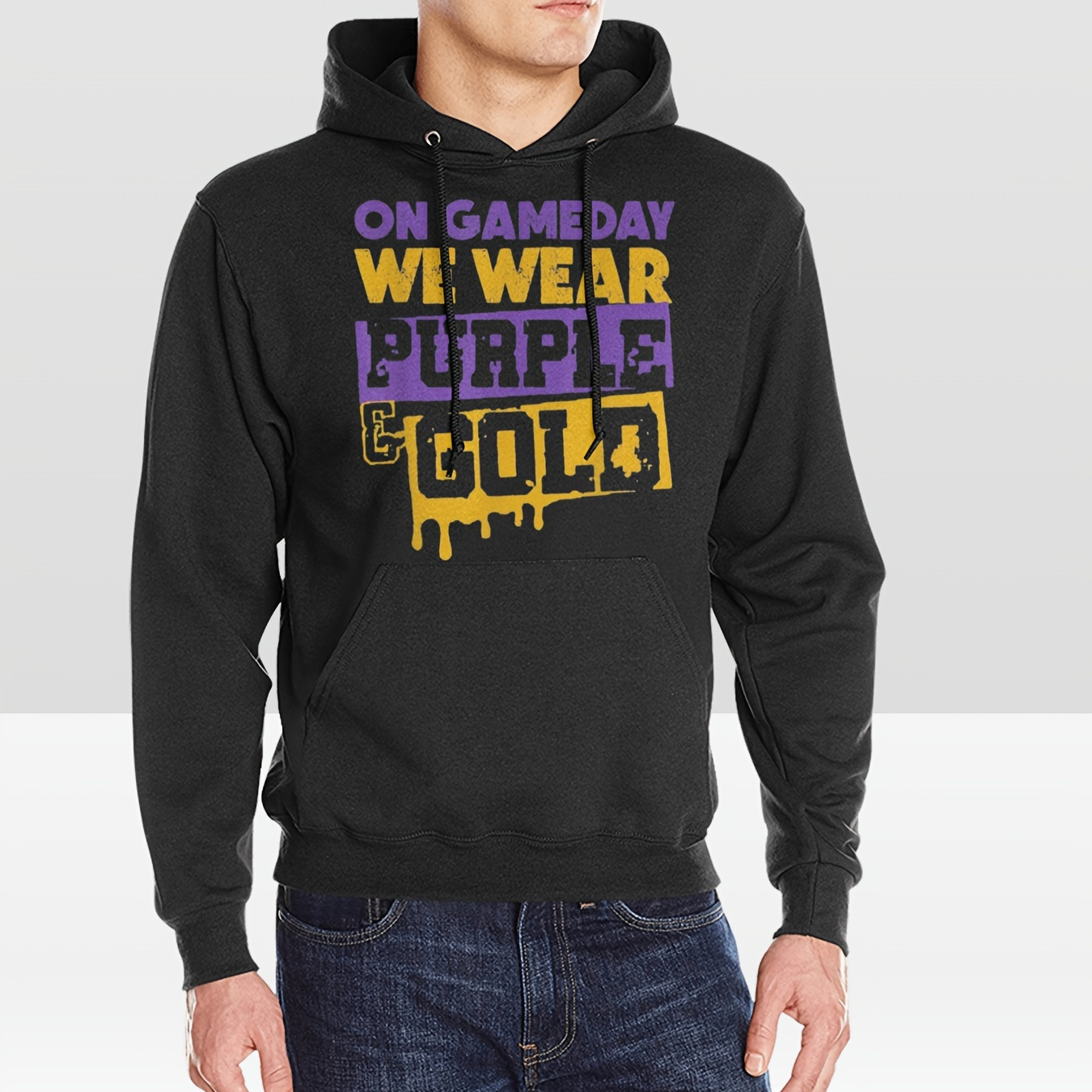 

On Football We Wear Purple And Gold Leopard Zip Hoodie