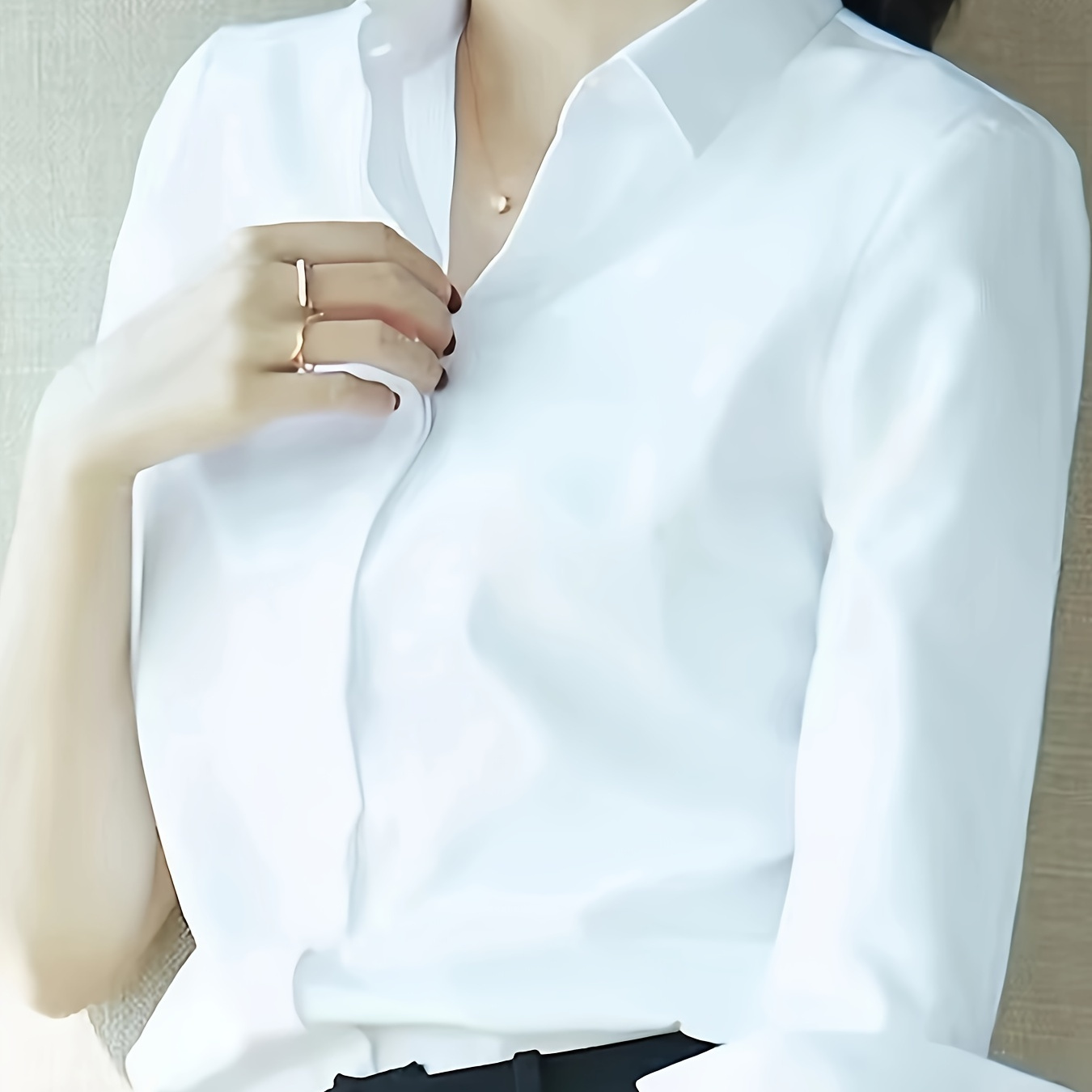

Chemise Simple À Boutons Cachés, Chemise À Manches Longues Polyvalente Pour Et , Vêtements Pour Femmes