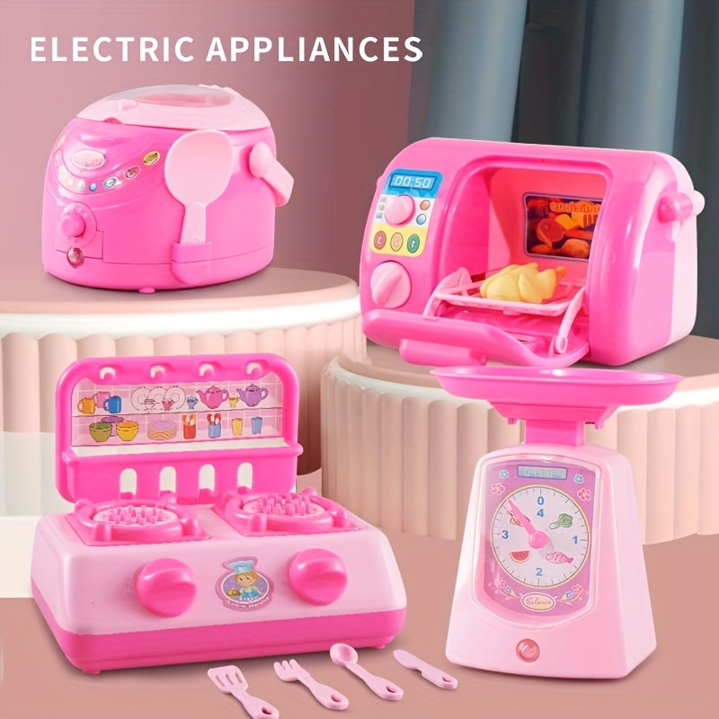 Children's Play House Kitchen Toys Mini Electric Can Add - Temu