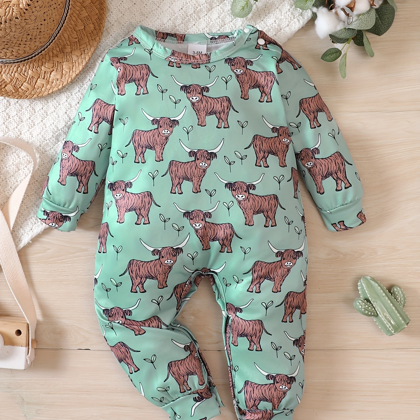 Newborn Baby Boy Clothes Soft Romper Bodysuit Cow Print Jumpsuit Fall Winter Onesie