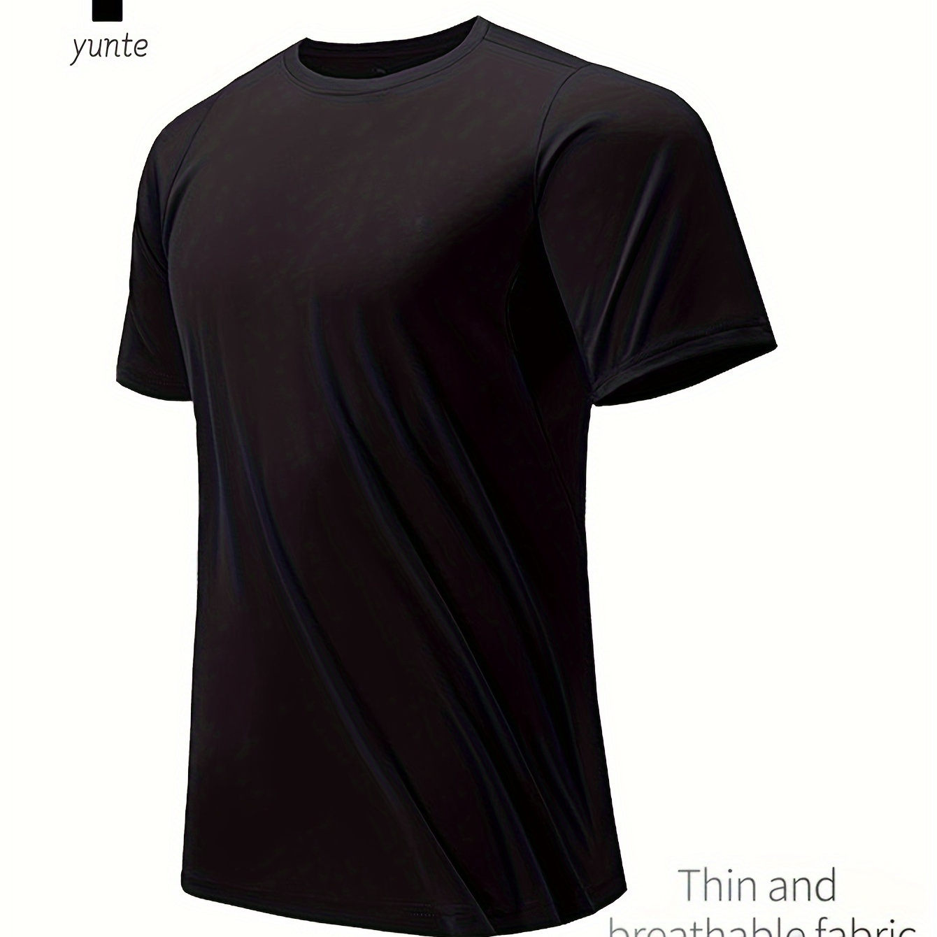 

Men's Crew Neck Fashionable Short Sleeve Sports T-shirt, Comfortable And Versatile, For Summer And Spring, Athletic Style, Comfort Fit T-shirt, As Gifts