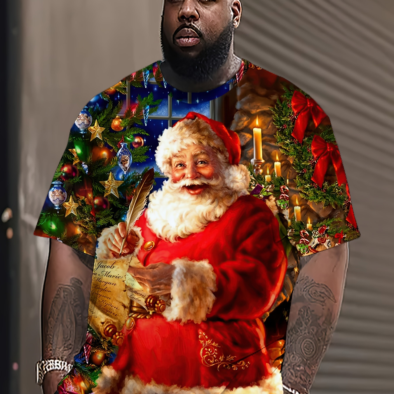 

Hxmrby T- 3d , Polyester , Round , Christmas , Unisex Size, Plus Size