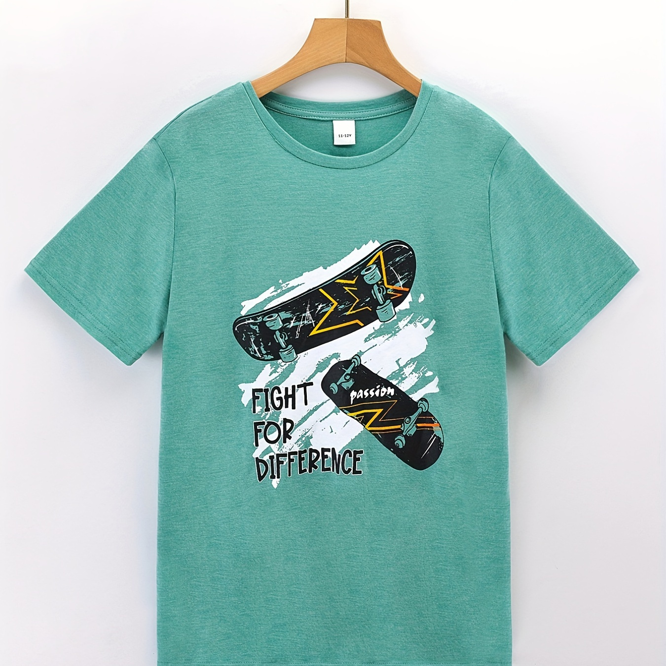 

Boys Trendy Cartoon Skateboard Print Short Sleeve T-shirt For Summer Tops