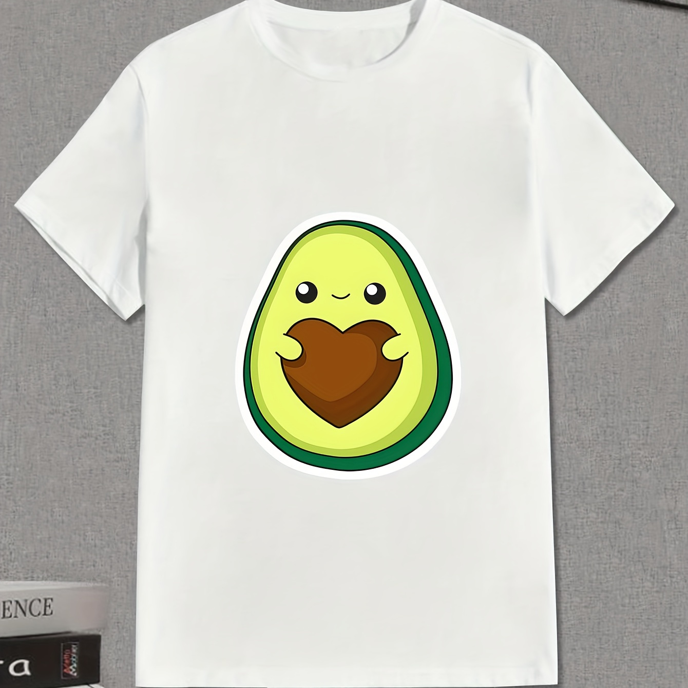 

Cute Avocado Print Short Sleeve T-shirt For Boys, Casual Round Neck Comfy Summer Outdoor Clothes