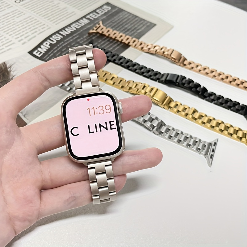 3 Pack Bracelet Compatible Bracelet Silicone Compatible avec Apple Watch  Series 8 7 6 5 4 3 SE, 38mm/40mm/41mm-L, Noir/Rose/Fuchsia