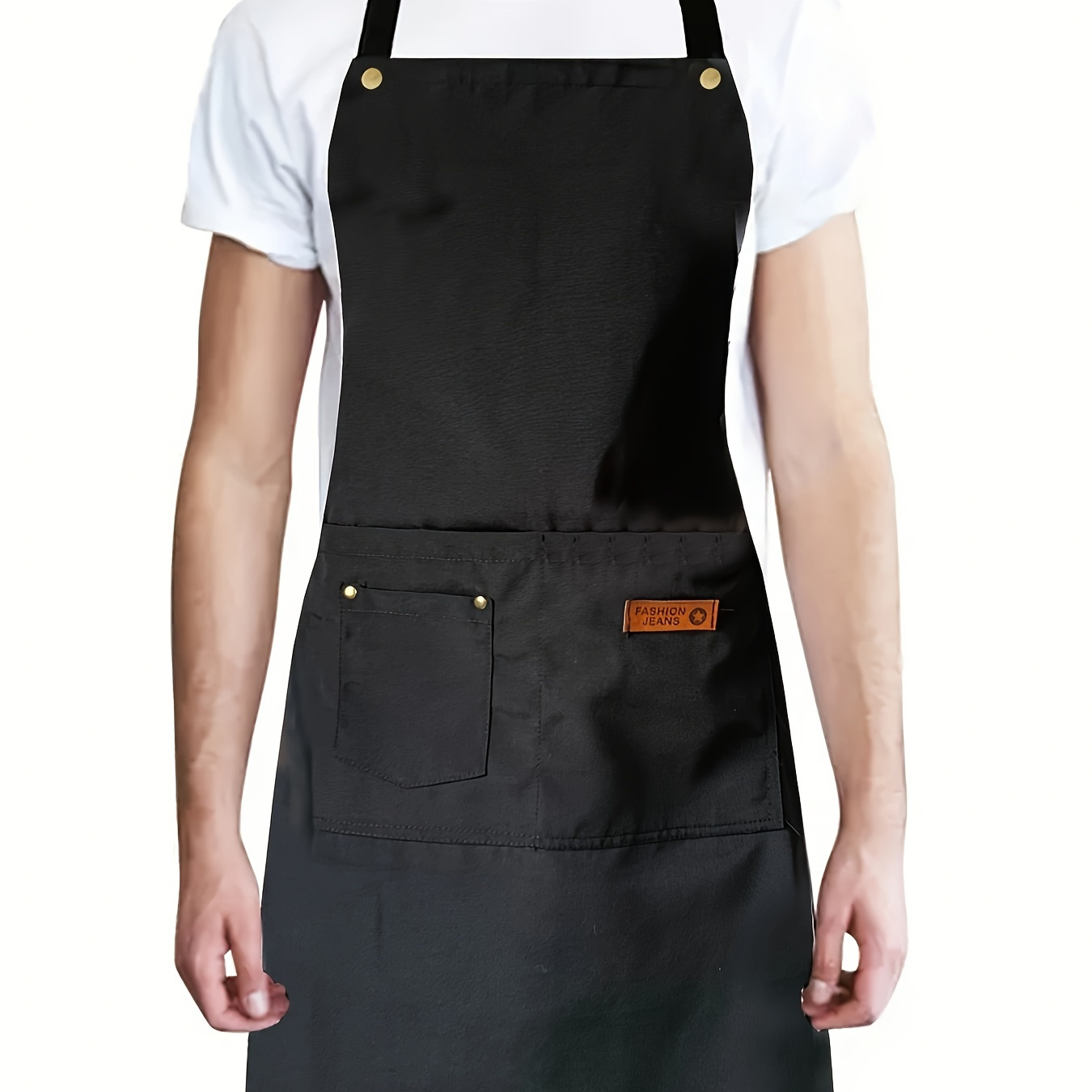 

1pc Thick Waterproof Apron, Simple Criss Cross Apron With Big Pocket For Kitchen Home Grilling, Baking And Serving In Restaurants And Cafes, Men's Workwear