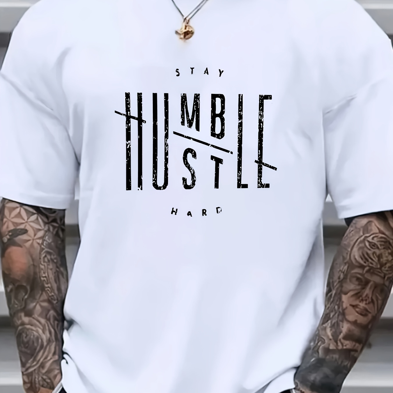 

Plus Size Men's Creative Letters T-shirt For Summer, Men's Clothing