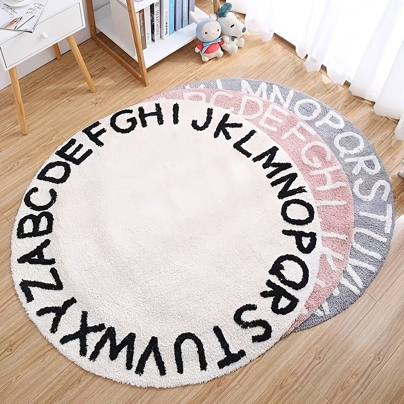 1pc, Round Cashmere Rug, Bedroom Rug, Living Room Coffee Table Mat, Bedroom Bedside Rug, Sitable Floor Mat, Non-slip Washable Floor Mat, 24 × 24Inch,School Supplies Back To School,classroom,aesthetic School Supplies,back To School,dorm