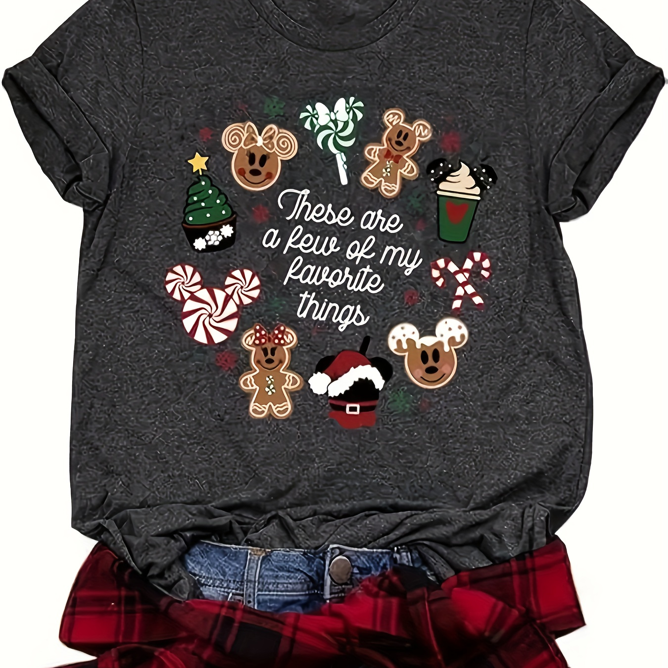 

Holiday Orientation - Christmas - Printed Round Neck T-shirt - Casual Fun - Daily Wear - Soft And Comfortable - Women's Wear