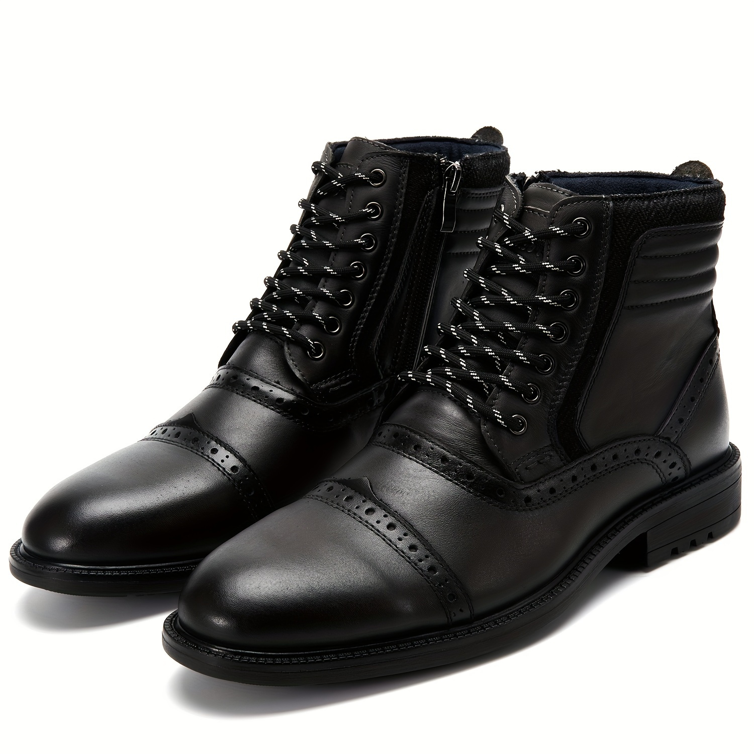 Men's Capt Toe Dress Boots, Vintage Boots, Casual Lace-up Walking Shoes -  Temu