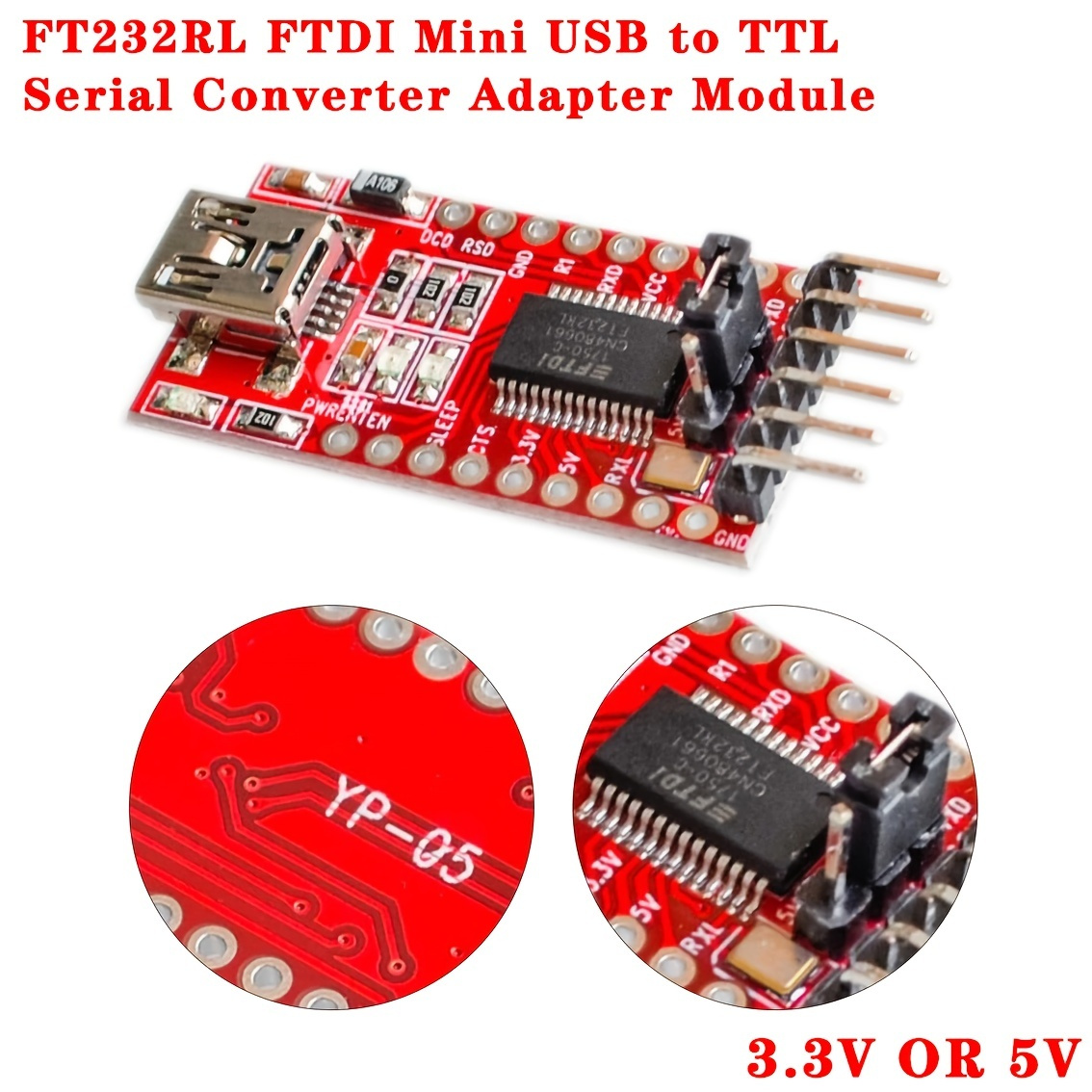 Ft232rl Ftdi Mini Usb To Ttl Serial Converter Adapter Module 3 3v 5 5v ...