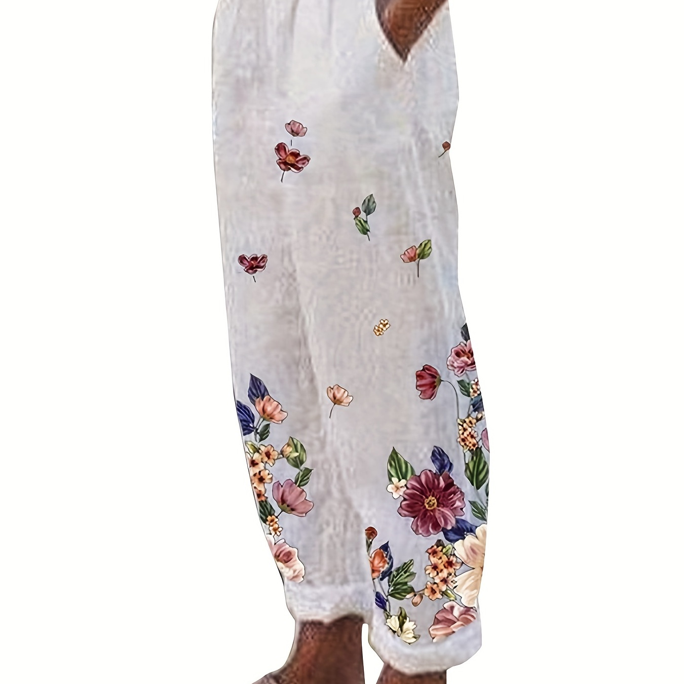 

Floral Print Elastic Waist Pants, Casual Pants For Spring & Summer, Women's Clothing