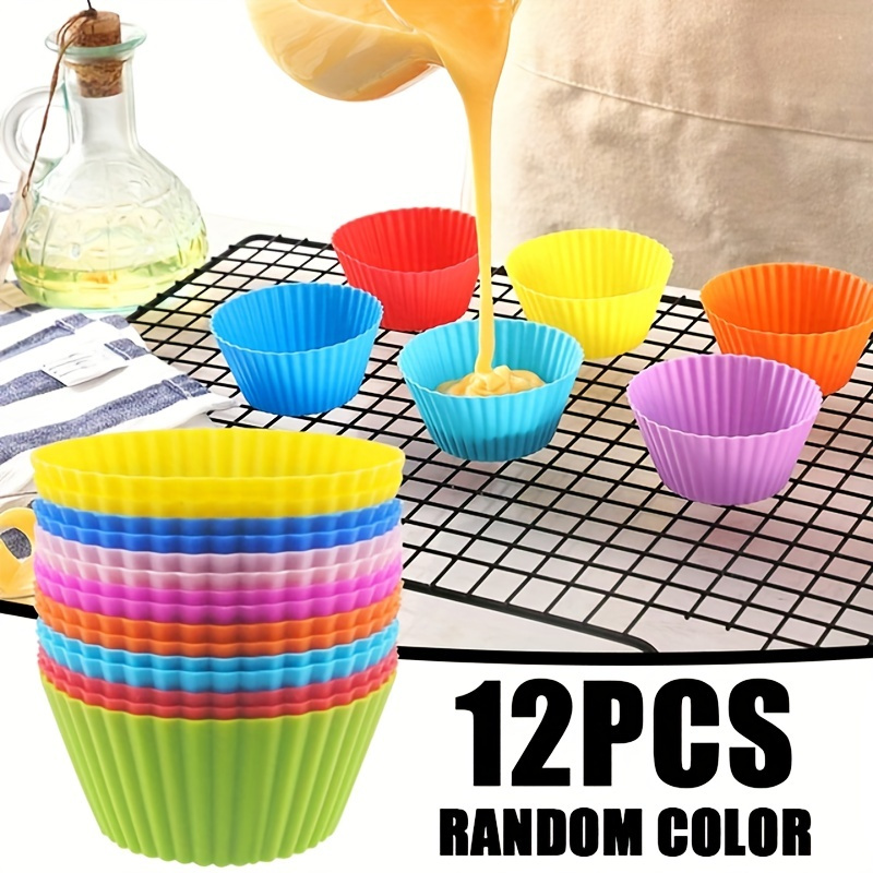 Silicone Muffin Baking Cake Cups Large Round Cupcake Liners - Temu