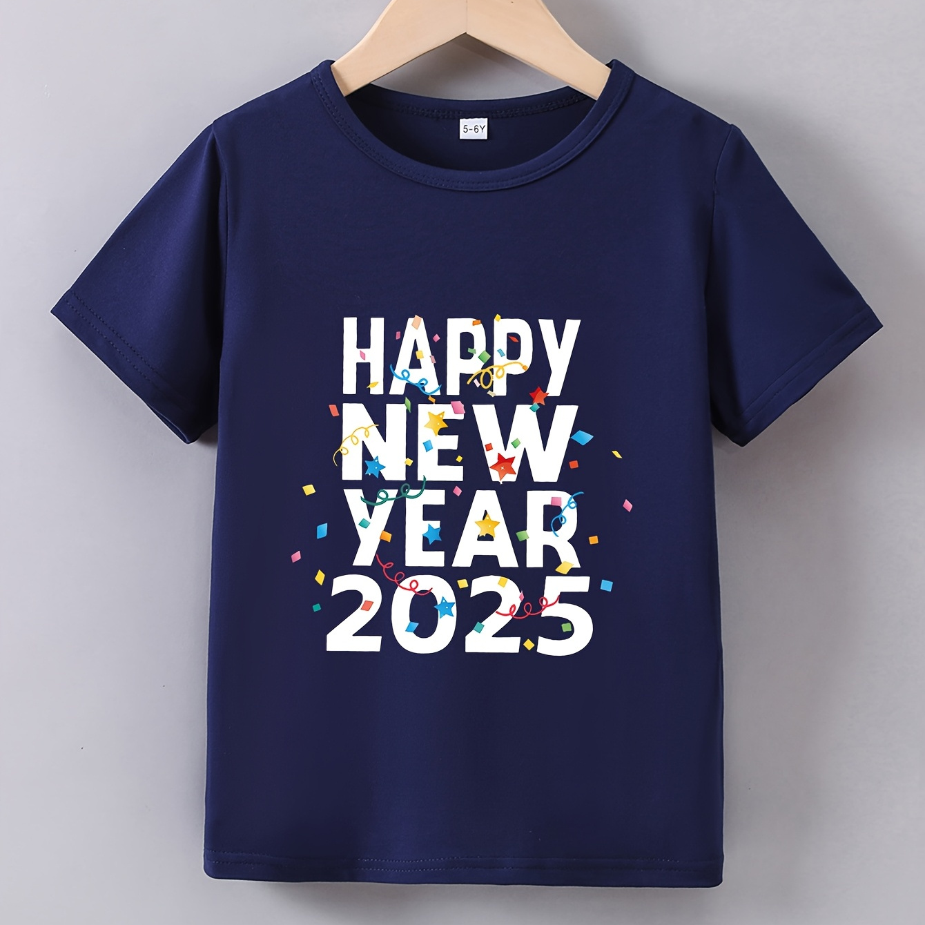 

Boys' Summer T-, Polyester Slight , Regular Fit, " New 2025" , For Children Aged 12 And