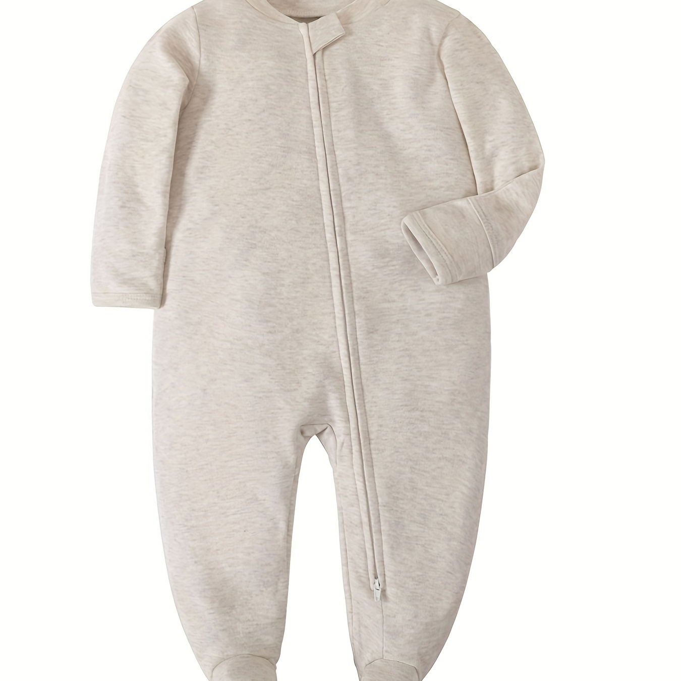 OPAWO Pijama con pies para recién nacido con puños de mitones, doble  cremallera, mameluco de una pieza con pies para bebés y niños de 0 a 6 meses