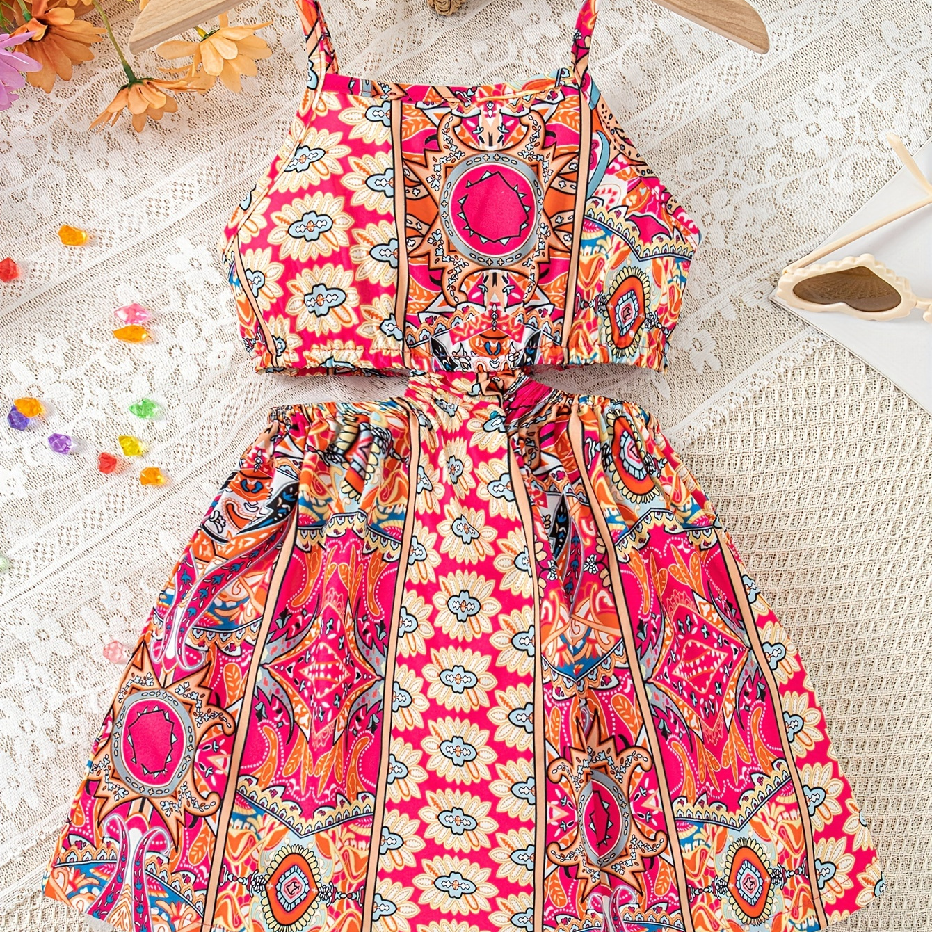 

Boho Style Girls Trendy Cami Dress Summer Gift Party Outdoor Holiday