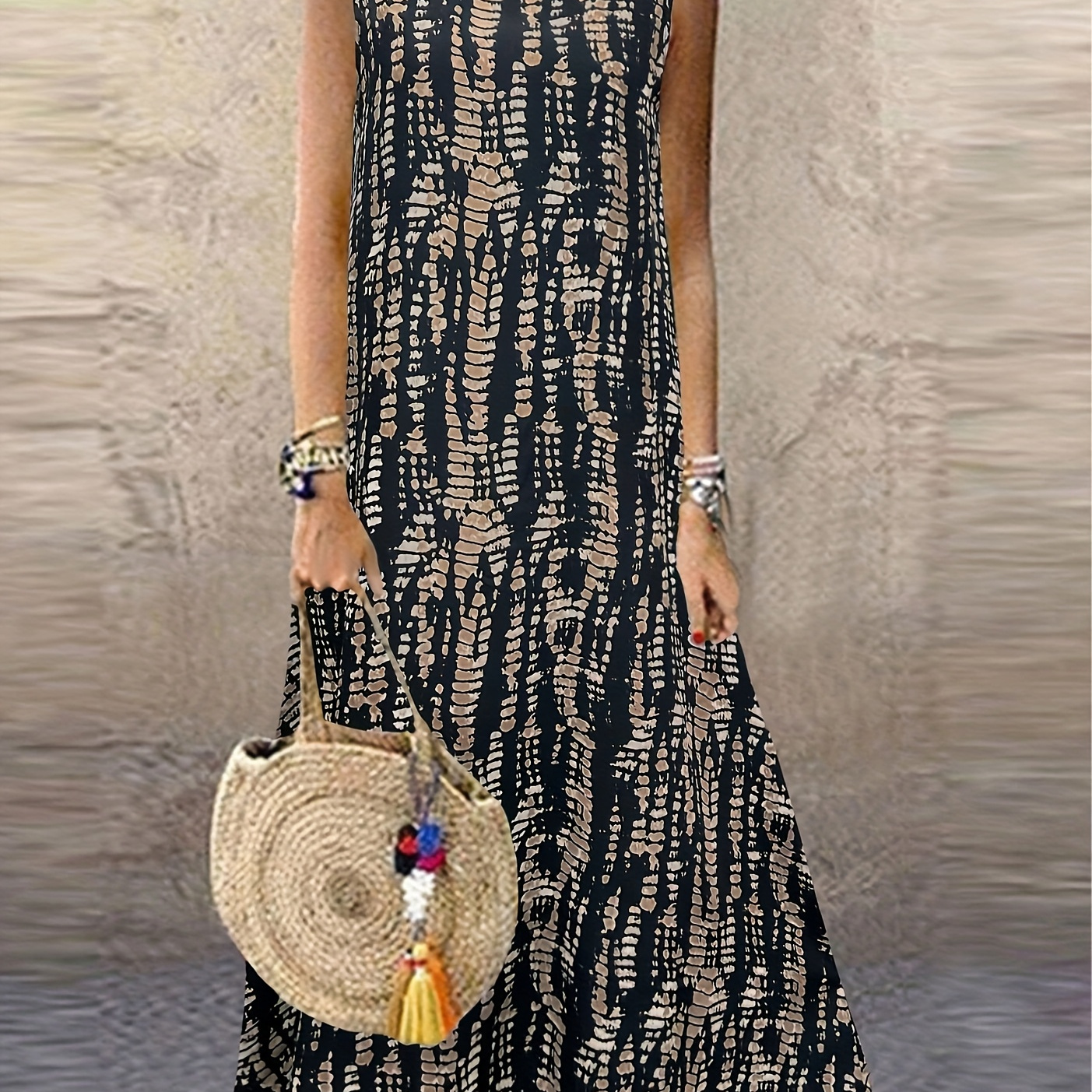 

Neck Dress, Vacation Sleeveless Dress For , Women's Clothing