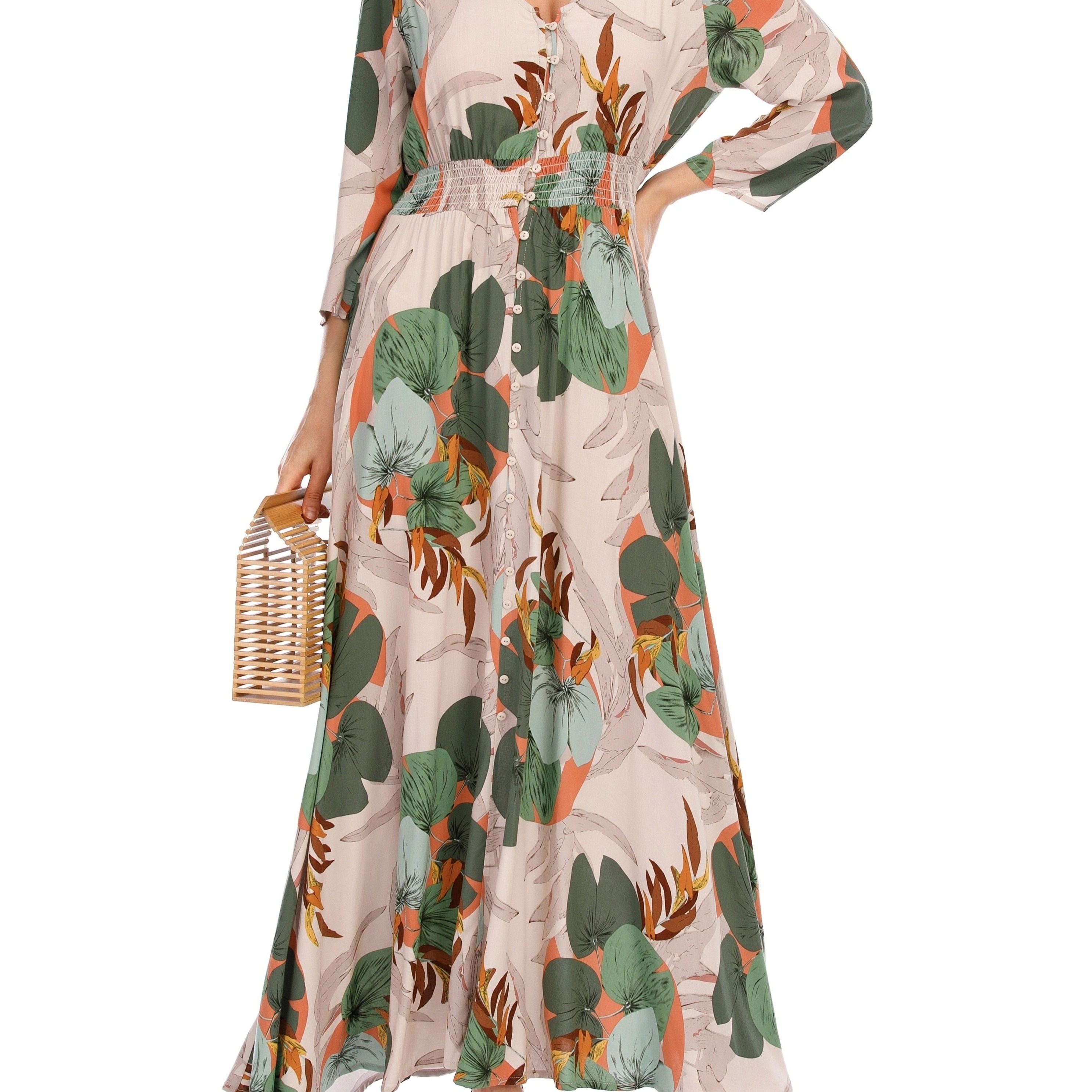 elegantna ženska haljina s printom i smjernicama women's